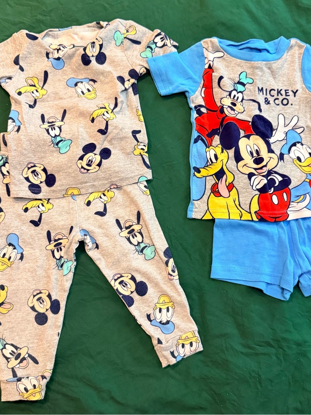 Disney Mickey & Friends Blue, Gray and Yellow Kids Pajama Sets